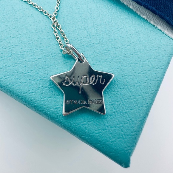 Tiffany & Co. Super Star Charm Necklace 16” in Silver with Pouch & Box - Picture 6 of 10